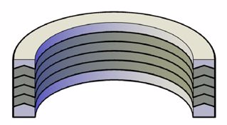 Picture of 220 X 250 X 58 (1-4-1) URETHANE VEES W/ POM ADAPTERS
